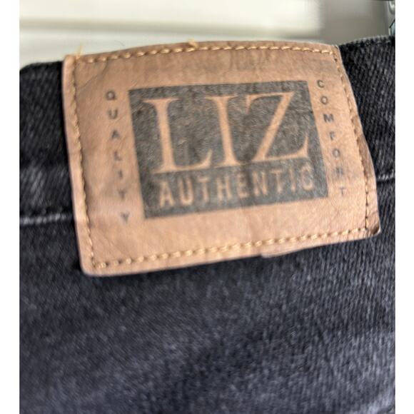 Vintage Liz Claiborne High Rise Black Tapered Plus Mom Jeans Cotton‎ Denim USA - Picture 7 of 7